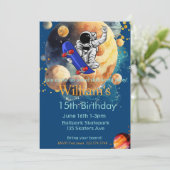 Skateboard Verjaardag, Astronaut Verjaardag, Ruimt Kaart (Staand voorkant)