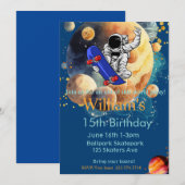 Skateboard Verjaardag, Astronaut Verjaardag, Ruimt Kaart (Voorkant / Achterkant)