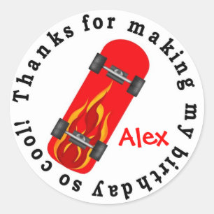Skateboard Verjaardag Stickers