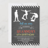 Skateboard verjaardagsfeestje uitnodiging (Voorkant)