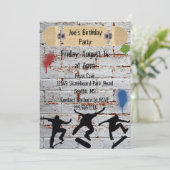 Skateboard verjaardagsfeestje uitnodigingen (Staand voorkant)