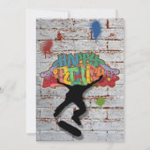 Skateboard verjaardagsfeestje uitnodigingen (Achterkant)