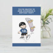 Skateboard verjaardagsuitnodigingen kaart (Staand voorkant)
