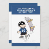 Skateboard verjaardagsuitnodigingen kaart (Voorkant / Achterkant)