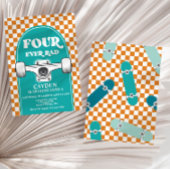 Skateboard Vier Ooit Rad 4e Verjaardag Kaart