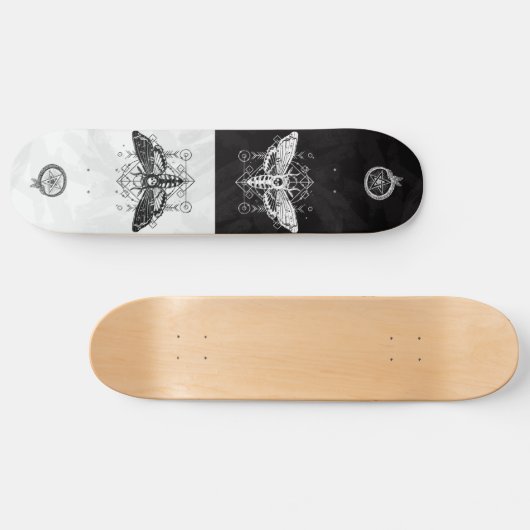 Skateboard vlindernacht hoofd grafiek (Horizontaal)