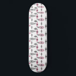 Skateboard voor atoomroze en grijs patroonplaat<br><div class="desc">Deze retro Atomic Pink en Grey Pattern Skateboard is zo geweldige dat het u gezegde zal hebben, "Ik kan niet geloven dat het geen barkcloth is!" Het geïnspireerde design is een nieuwe stap in moderne, moderne, moderne, moderne, moderne stijlen uit de halve eeuw. Het biedt het hele plezier om een...</div>