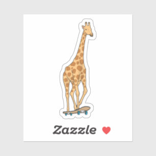 Skateboard voor Giraffe Sticker