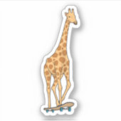 Skateboard voor Giraffe Sticker (Voorkant)