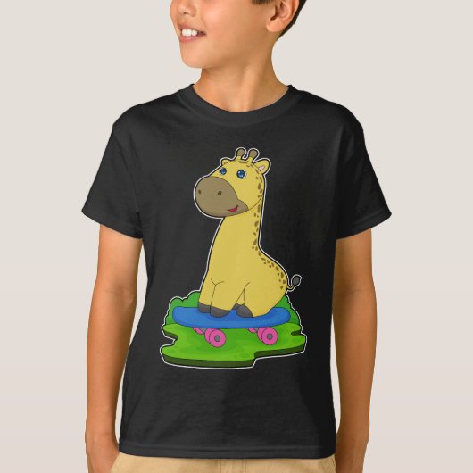 Skateboard voor Giraffe T-shirt (Voorkant)