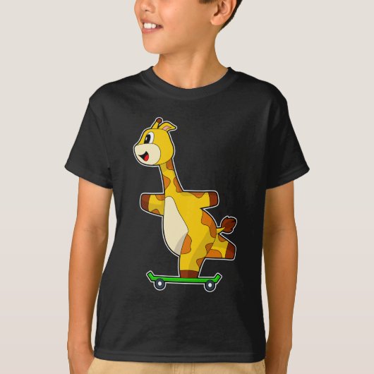 Skateboard voor Giraffe T-shirt (Voorkant)