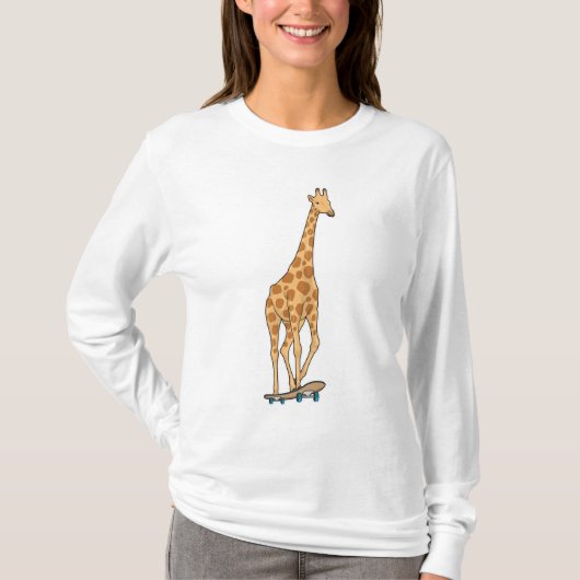 Skateboard voor Giraffe T-shirt (Voorkant)