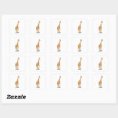 Skateboard voor Giraffe Vierkante Sticker (Vel)