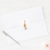 Skateboard voor Giraffe Vierkante Sticker (Envelop)