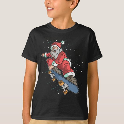 Skateboard voor het afspelen van kerststallen t-shirt (Voorkant)