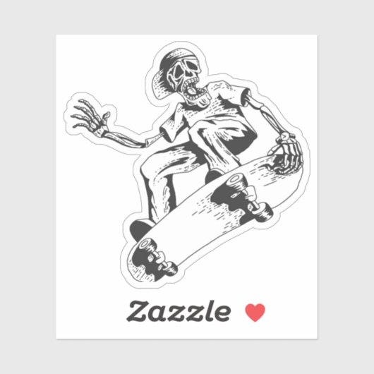 skateboard voor het schaatsen van skeletons sticker (Vel)