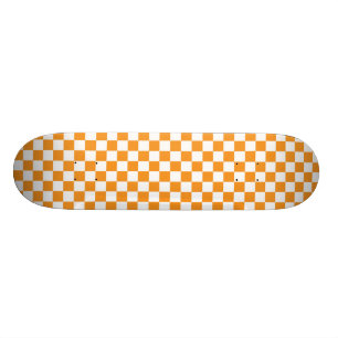 Skateboard voor Oranje en wit checkboard