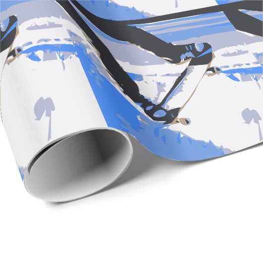 Skateboard voor poolschaatsen cadeaupapier (Rol Hoek)