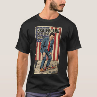 Skateboard Voor President 2028, politieke humor T-shirt