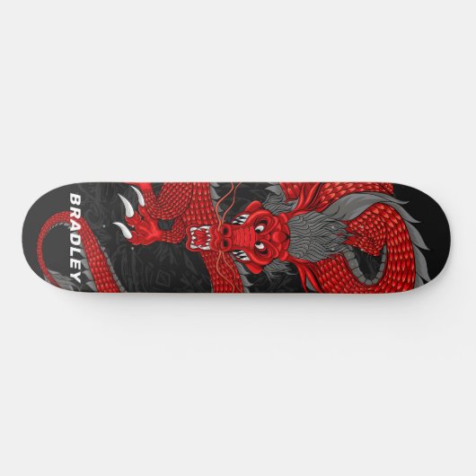 Skateboard voor rode dragon - Gepersonaliseerde na (Horizontaal)