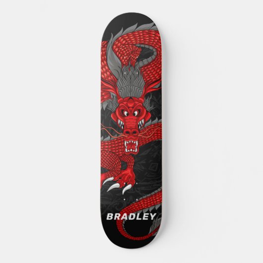 Skateboard voor rode dragon - Gepersonaliseerde na (Voorkant)