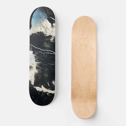 Skateboard voor zwarte en blauwe bergen (Voorkant)