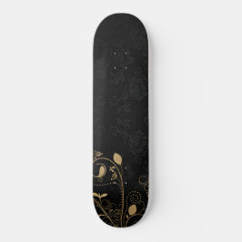 Skateboard voor zwarte en gouden decoratieve patro