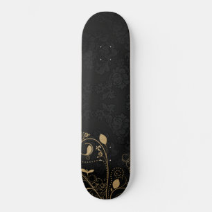 Skateboard voor zwarte en gouden decoratieve patro