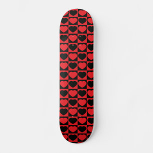 skateboard voor zwarte en rode harten