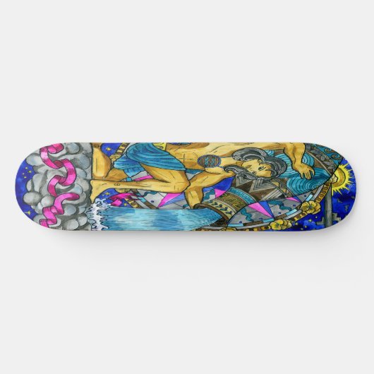skateboard  water Aquarius astrologie (Horizontaal)