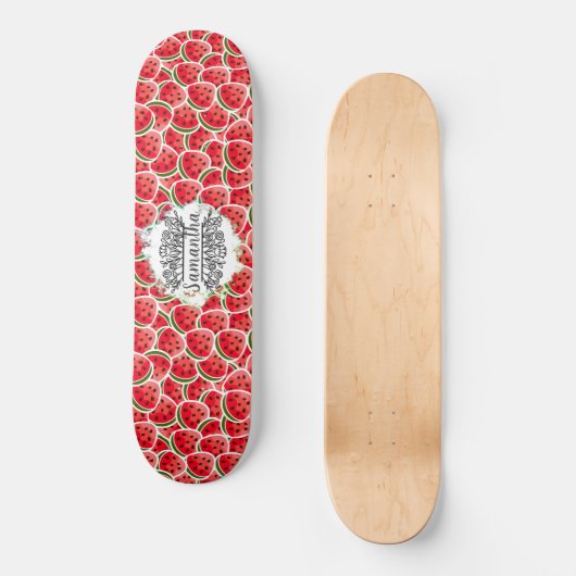 Skateboard Watermeloen Waterverf roze (Voorkant)