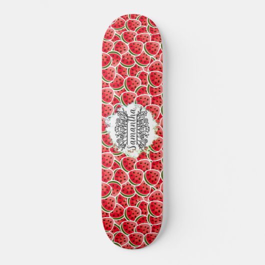 Skateboard Watermeloen Waterverf roze (Voorkant)