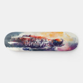 Skateboard Waterverf Astronaut (Horizontaal)