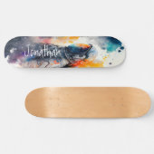 Skateboard Waterverf Moon Astronaut (Horizontaal)