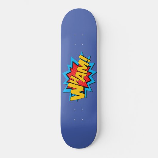 Skateboard - Wham! Gemiddeld blauw (Voorkant)