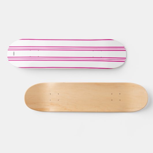 Skateboard White en Pink Stripe HAMbWG (Horizontaal)