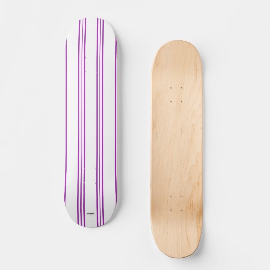 Skateboard White en Violet Stripe HAMbWG (Voorkant)