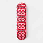 Skateboard - White Hexagons on Red (Voorkant)