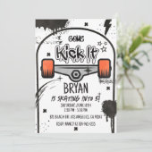 Skateboard White Invitation Kaart (Staand voorkant)