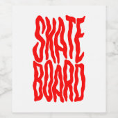 Skateboard Wijn Etiket (Enkel label)