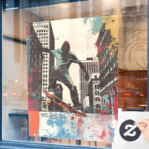 Skateboard Winkel Muur Kunst Het Rijden Op Een Rai