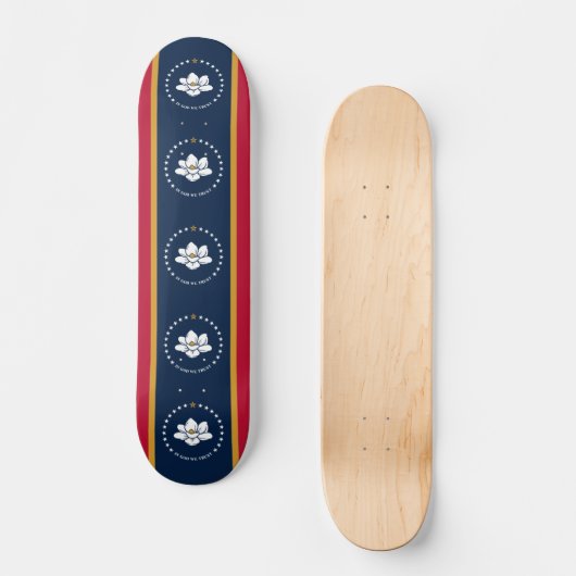 Skateboard with flag of Mississippi State, USA (Voorkant)