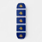 Skateboard with flag of Quebec City, Canada (Voorkant)