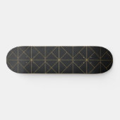 Skateboard with Golden Geometric Pattern – Elegant (Horizontaal)