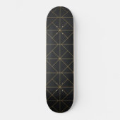 Skateboard with Golden Geometric Pattern – Elegant (Voorkant)