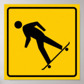 Skateboard Zone Highway Sign Poster (Voorkant)
