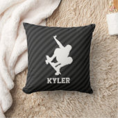 Skateboard; Zwart & Donkergrijze strepen Kussen (Deken)