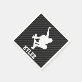 Skateboard; Zwart & Donkergrijze strepen Servet (Hoek)
