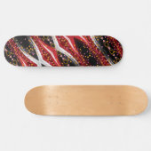 Skateboard Zwart Fiery Rood & Wit Abstract (Horizontaal)