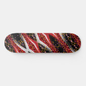 Skateboard Zwart Fiery Rood & Wit Abstract (Horizontaal)
